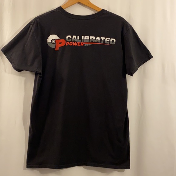 Men’s Graphic Tee Size Large Black CP CALIBRATED POWER Excellent Condition - Picture 2 of 7